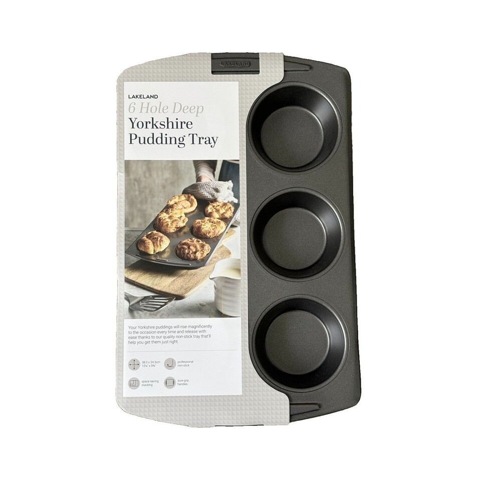Lakeland 6 Hole Deep Large Yorkshire Pudding Tray. Profl Non-Stick Heavy Duty